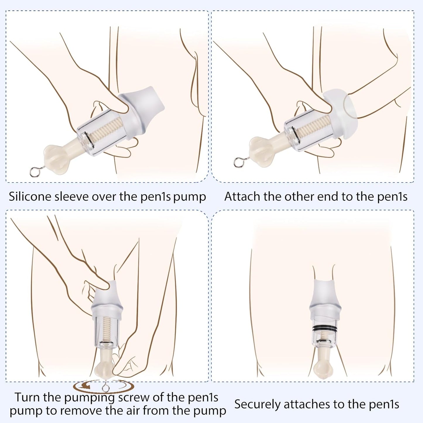 Penis Pump Extender Glans Trainer Stretcher Kit