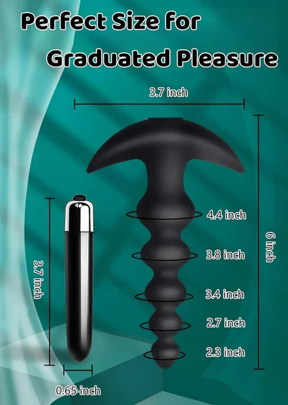 Anal Beads Vibrator Prostate Massager with 10 Powerful Vibrations