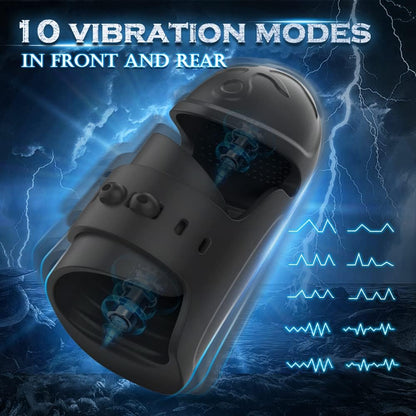 Masturbateur masculin d'entraînement de gland complet à 360 ° avec 10 vibrations 