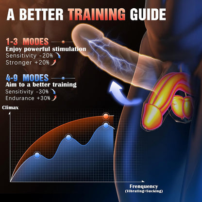 360° Wrapped Penis Trainer Stroker Blowjob Masturbator with 9 Suction & Vibration Modes