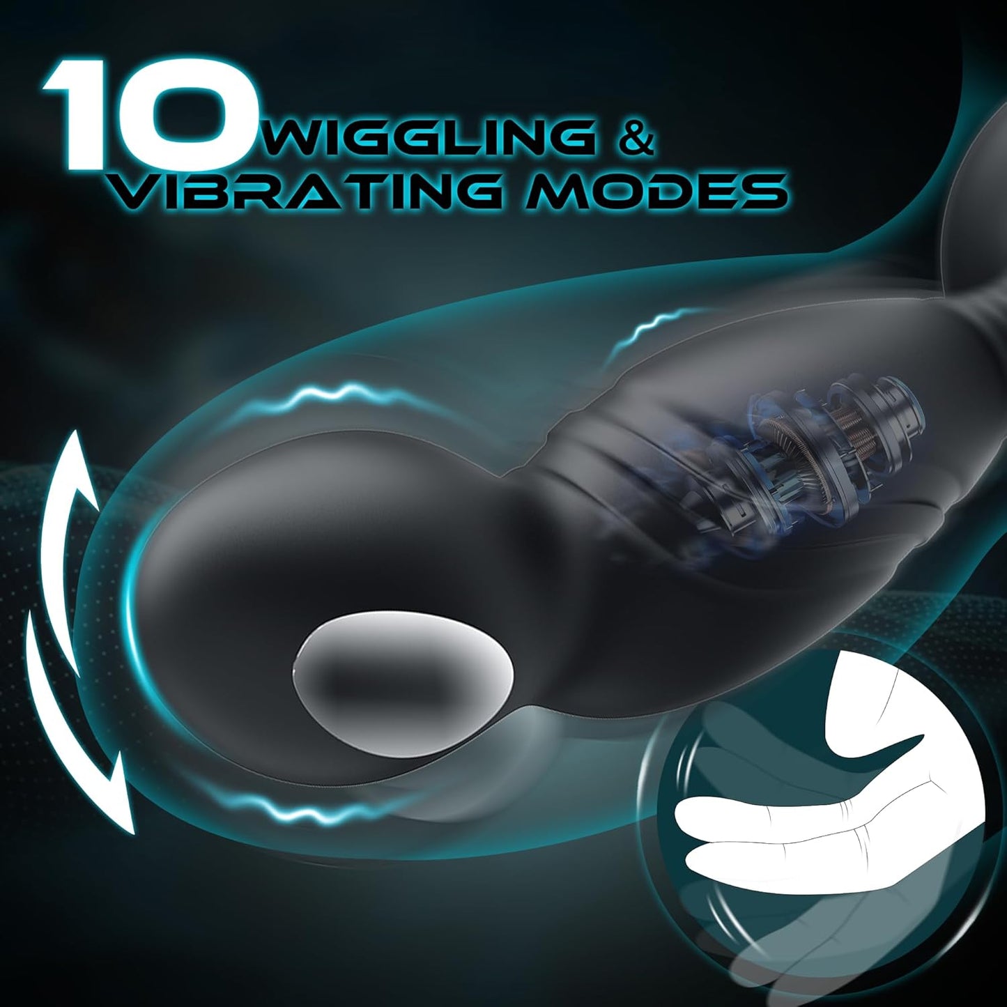 Electric Shock Anal Butt Plug Vibrator with 3 Electric Shock & 10 Wriggling Rotating Vibrating Modes