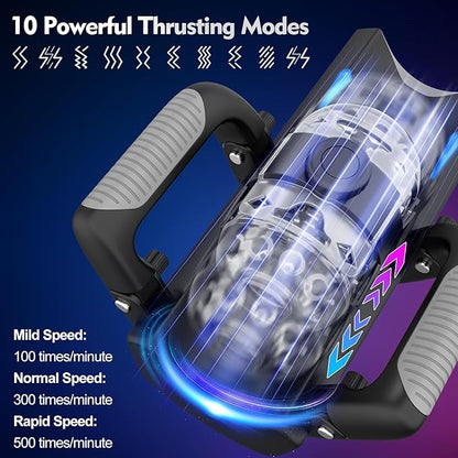 10 Thrusting Modes & 6 Fix-Point Stimulation Male Masturbators Blowjob Machine