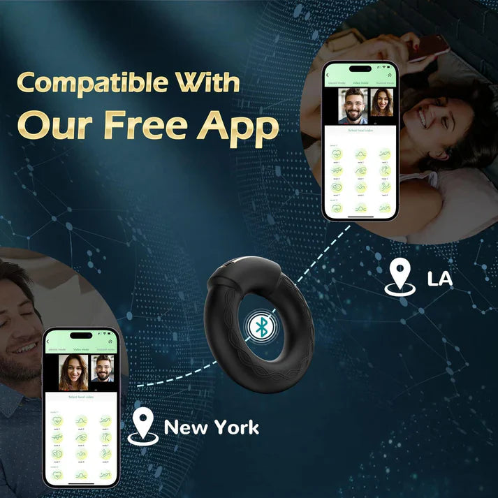 APP Control Heating Penis Ring Glans Trainer Massager with 10 Intense Vibrations