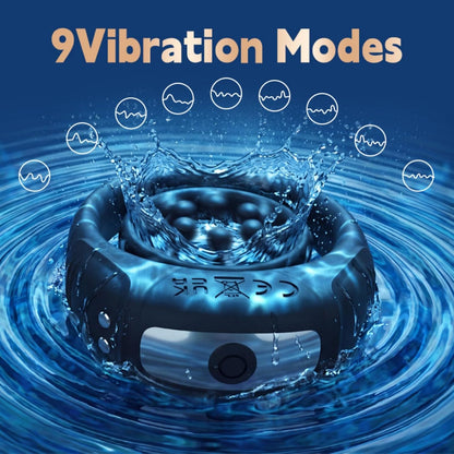 Penis Trainer Vibrator Enlargement Cock Ring Stimulator with 9 Vibration Modes