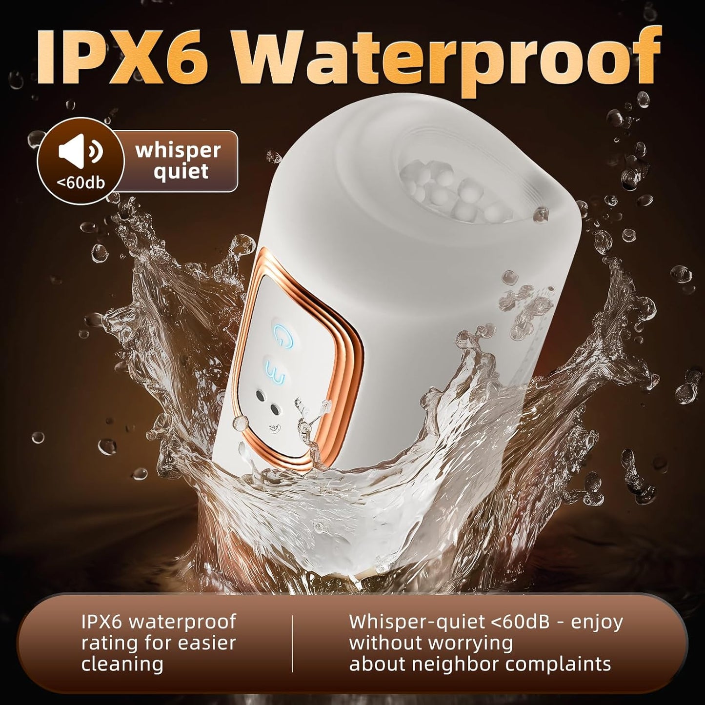 Squeezable Penis Trainer Vibrator Masturbator with 10 Tapping & Vibrating Modes