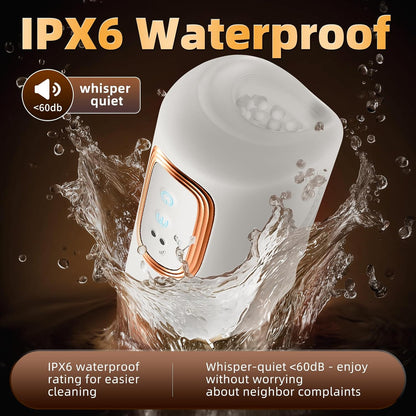 Squeezable Penis Trainer Vibrator Masturbator with 10 Tapping & Vibrating Modes