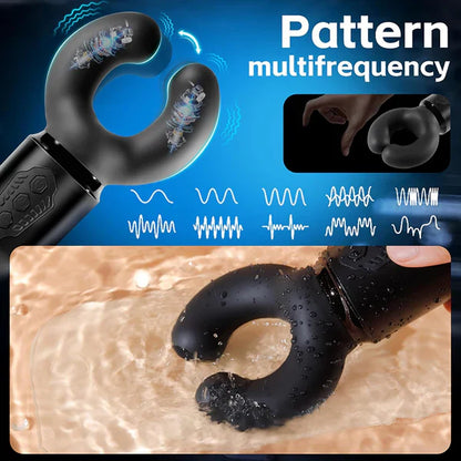 Automatic Clamp Penis Vibrator Glans Trainer Masturabator with 10 Vibration Modes