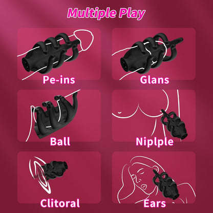 Finger-Like Penis Trainer Glans Vibrator Stimulator with 10 Vibrating Modes