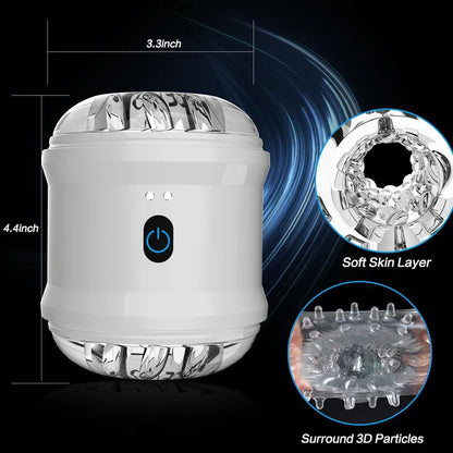 Dual Motors Automatic Masturbator Penis Trainer Pocket Pussy with 10 Intense Vibrations