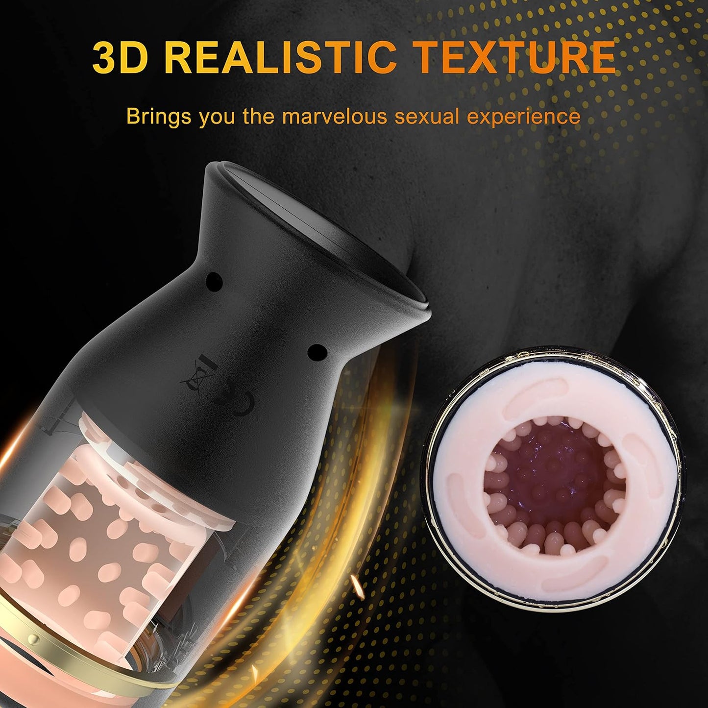 Electric Masturbator Penis Trainer Stroker Blowjob with 6 Rotating & Thrusting Modes