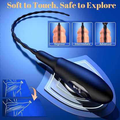 Penis Plug Vibrator Urethra Sound Rod Prostate Stimulator with 9 Vibration Modes