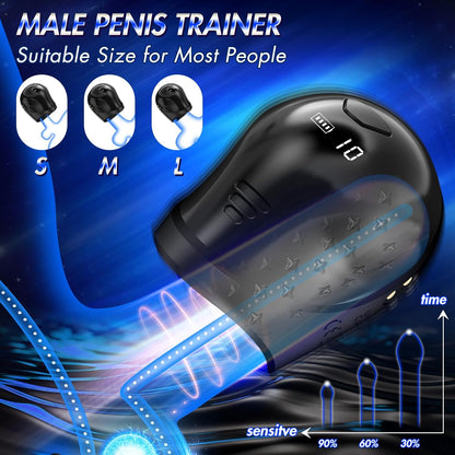 3 In 1 Masturbator Penis Training Stroker with LCD Display & 10 Vibrating Modes