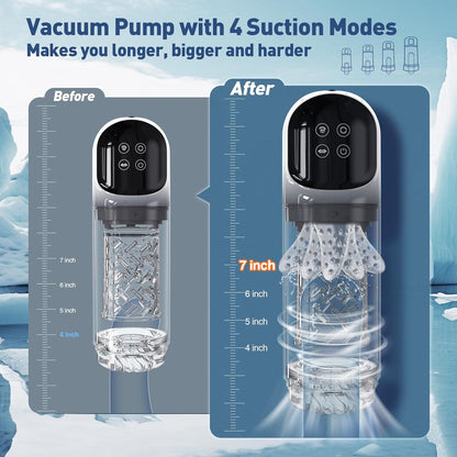 4 Pump & 7 Sucking Rotating Licking Automatic Masturbator Penis Pump Stroker