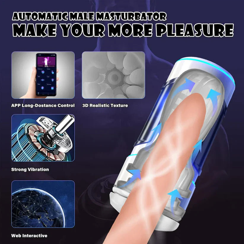 Automatic Masturbator Penis Trainer Vibrator Stroker with 10 Vibration Modes