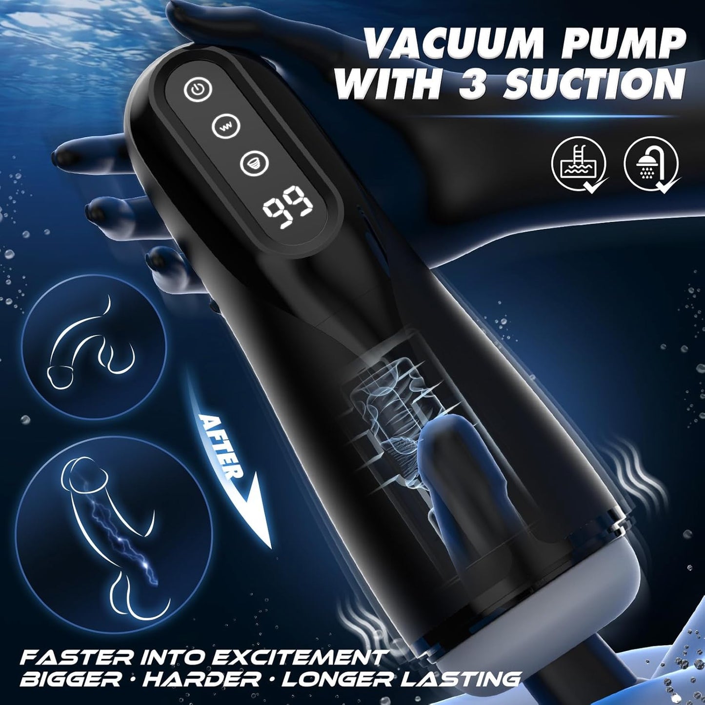 Upgraded Automatic Masturbator Sex Machine Stroker with 9 Sucking Vibrating Heating