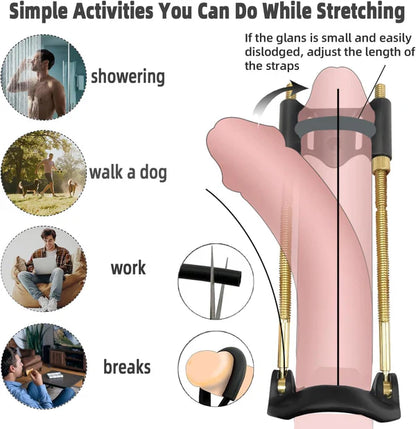 Adjustable Penis Training Enlarger Device Masturbator Stretcher Expander Set