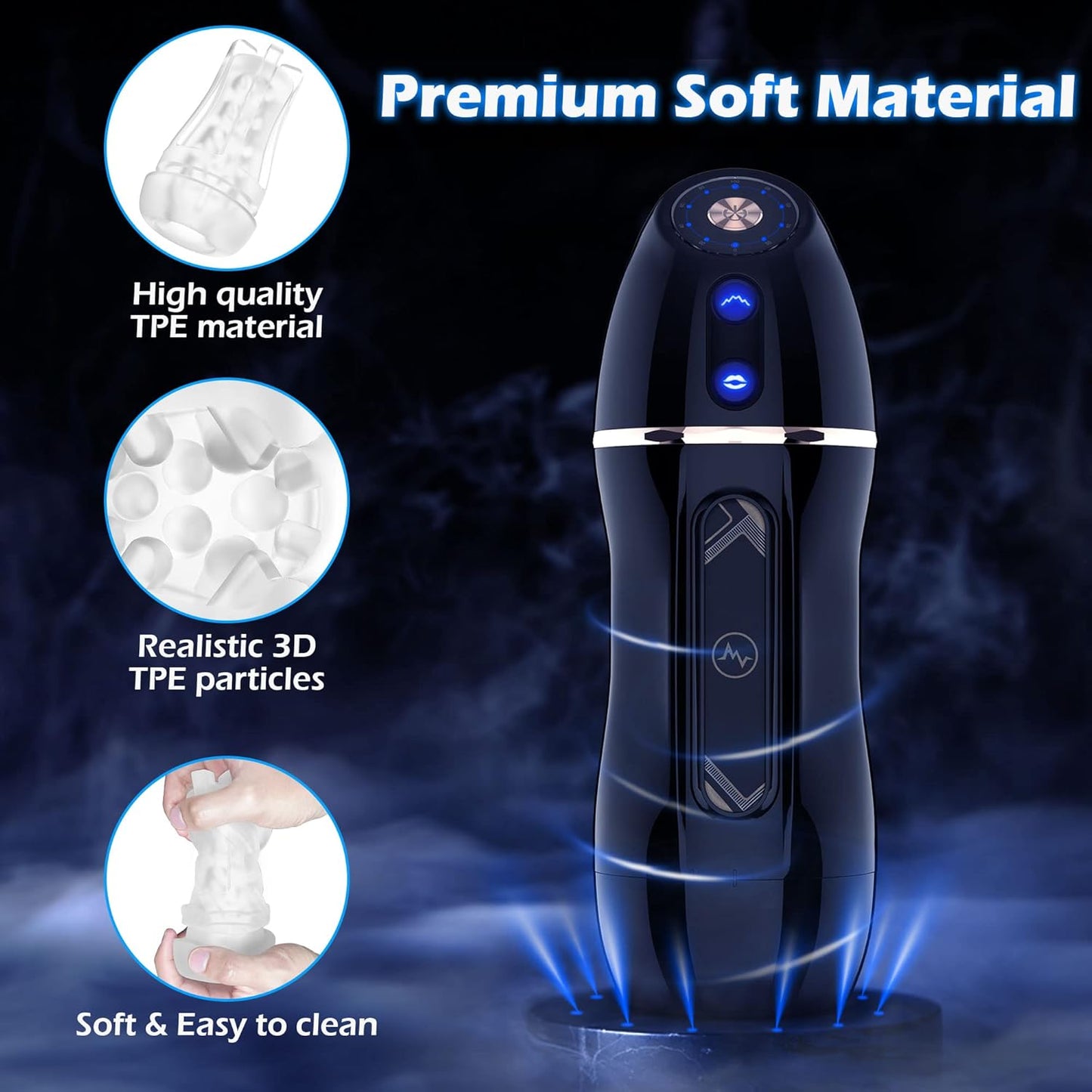 Automatic Masturbator Deep Massager Penis Stroker with 10 Vibrating & 5 Thrusting