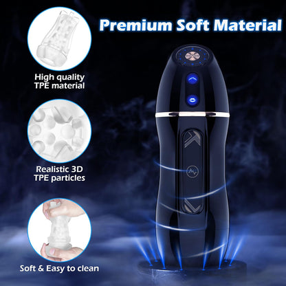 Automatic Masturbator Deep Massager Penis Stroker with 10 Vibrating & 5 Thrusting