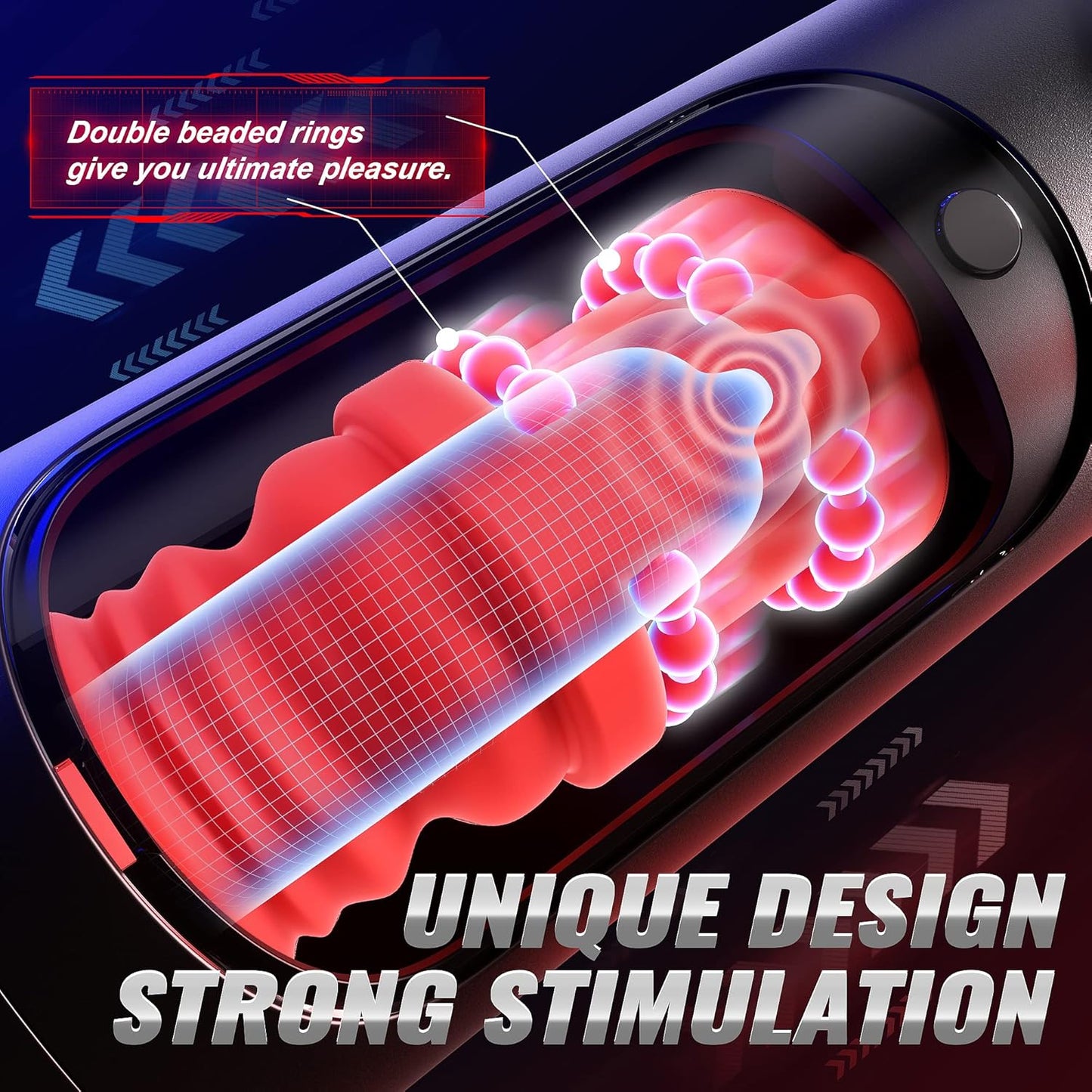 LCD Display Automatic Masturbator Stroker with 8 Vibrating & 8 Thrusting