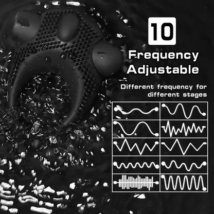 2 IN 1 Penis Ring Vibrator Ejaculation delay with 10 Vibration Modes