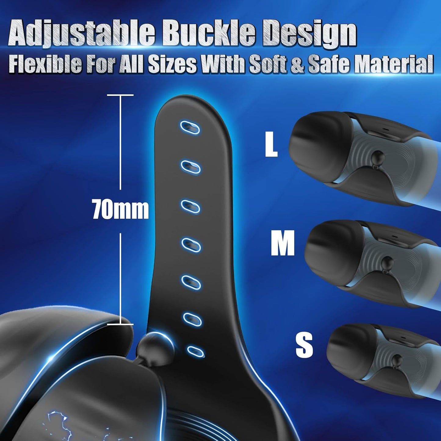 Adjustable Glans Trainer Penis Vibrator Stimulator with 9 Vibration Modes