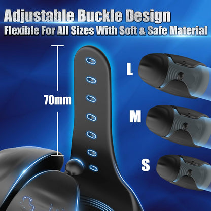 Adjustable Glans Trainer Penis Vibrator Stimulator with 9 Vibration Modes