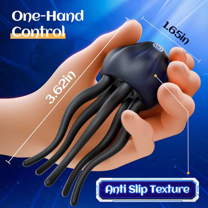 Jellyfish-shaped 10 Powerful Vibration Modes Penis Trainer Masturbator