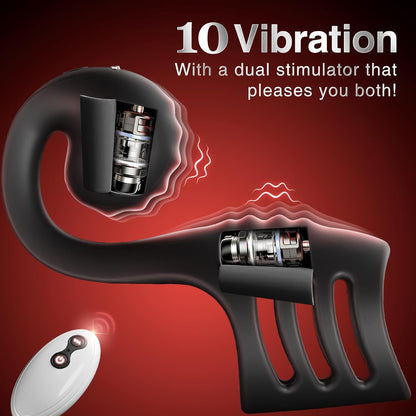 All-in-One 360° Wrapped Penis Sleeve Cock Ring with 10 Vibrations