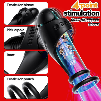 Electric Penis Ring Glans Trainer Vibrator Stimulator with 10 Vibration Modes