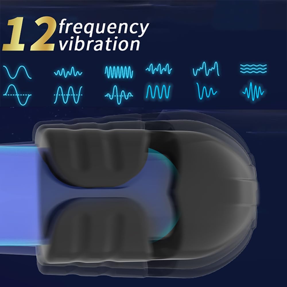 E-stim Glans Vibrator Penis Trainer Stimulator with 12 Vibration & 7 Electric Shock Modes