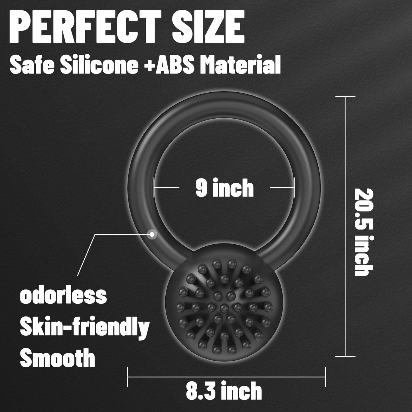 Rubber Cock Penis Ring Massagers with 10 Vibration Modes