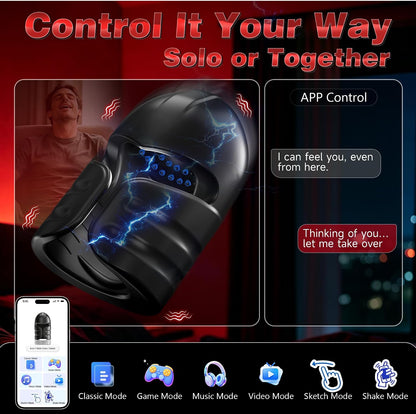 E-stim Glans Vibrator Penis Trainer Stimulator with 12 Vibration & 7 Electric Shock Modes