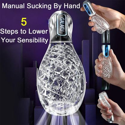 Automatic Penis Trainer Vibrator Stroker Masturbator with 12 Vibration Modes