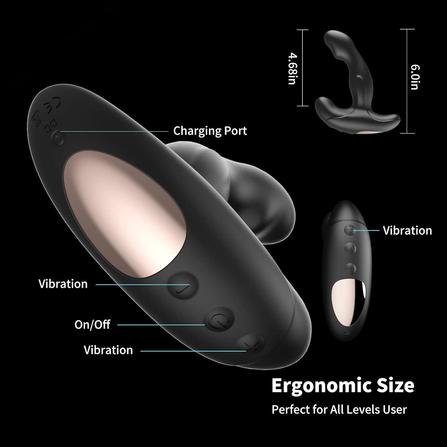 Wireless Prostate Massager G Spot Vibration Machine Remote Control 12 Modes