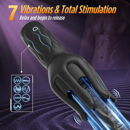 360° Wrapped Tentacle Penis Trainer Vibrator Stroker with 3 Strength 7 Vibration Modes