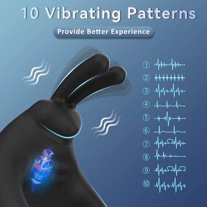 Bunny Rabbit Shaped Penis Ring Remote Control with 10 Vibrations