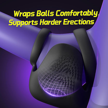 Testicle Cock Ring Penis Vibrator Stimulator Masturbator with10 Vibration Modes