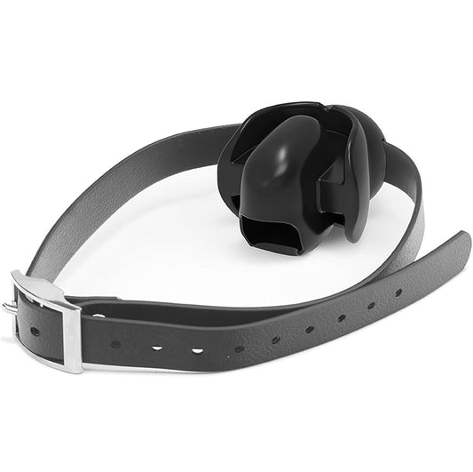 Open Mouth Gag BDSM Restraint Slave Toy with Tongue Retainer