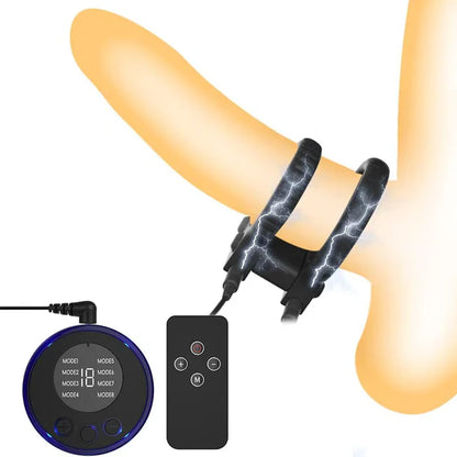 Electric Shock Lock Cock Ring Penis Trainer Stimulator Delay Ejaculation