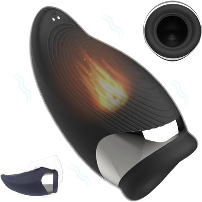 Electric Penis Trainer Vibrator Stroker Blowjob with 9 Vibration & Heating Function Modes