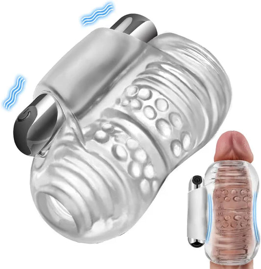 360°All-Around Wrapping Penis Trainer Glans Massager with 10 Vibration Modes