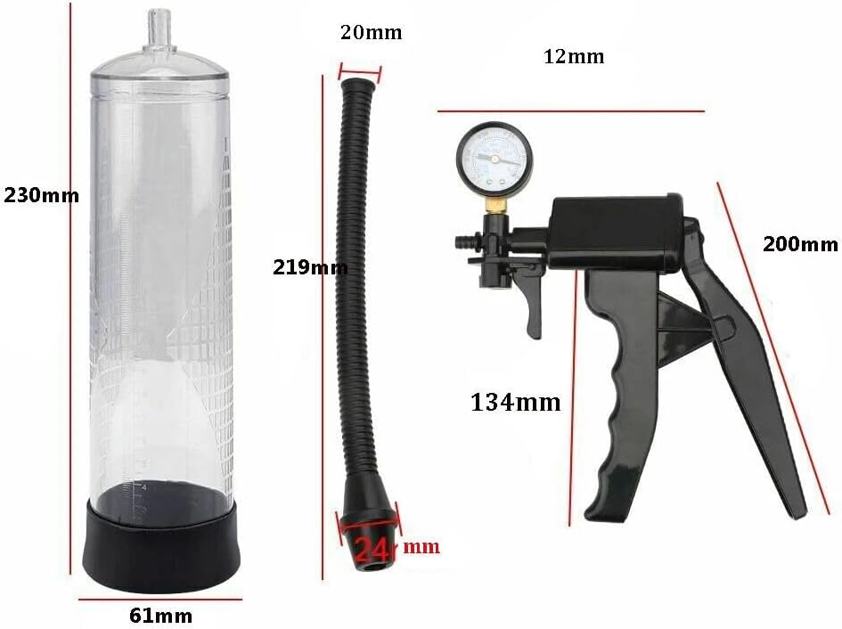 Hand-Operated Vacuu Penis Pump Male Masturbator with Pressure Gauge