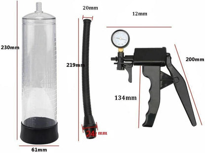 Hand-Operated Vacuu Penis Pump Male Masturbator with Pressure Gauge