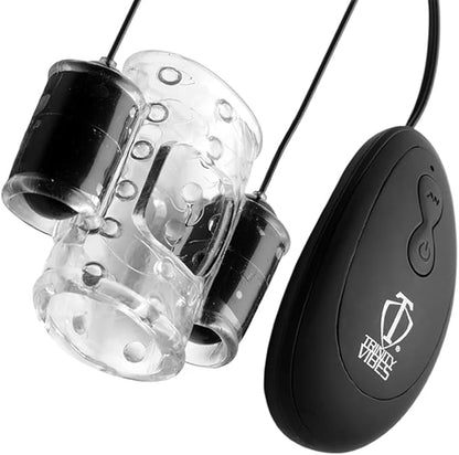 Vibrating Cock Ring Glans Penis Head Sleeve Stroker with  3 Speeds & 17 Patterns