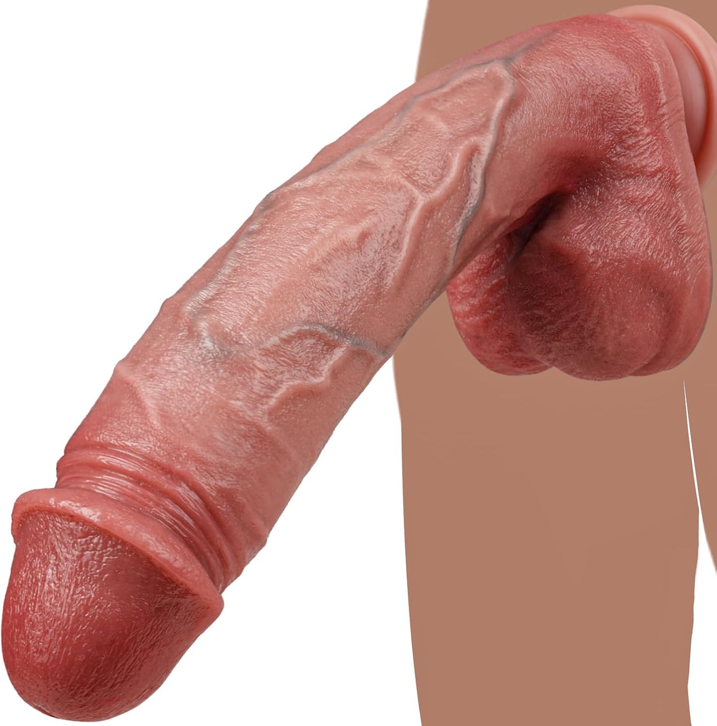 8 inch Dual-Layer Silicone Realistic Huge Dildo with Suction Cup