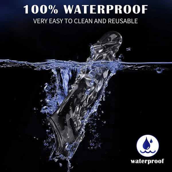 3.6 inch Clear Penis Sleeve Cock Vibrator with 10 Vibrating Modes