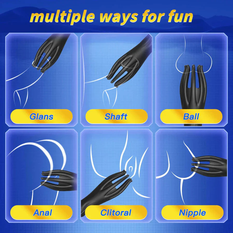 360° All Around Penis Trainer Glans Vibrator  Masturbator with 10 Vibrations