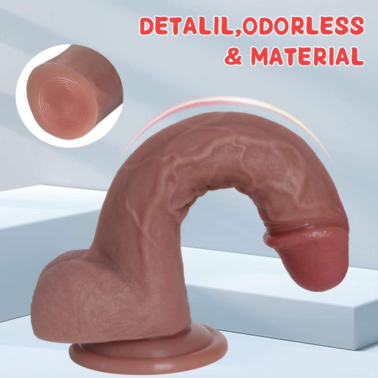 7.8 inch Realistic Big Dildo Vibrator with Powerful Suction Cup