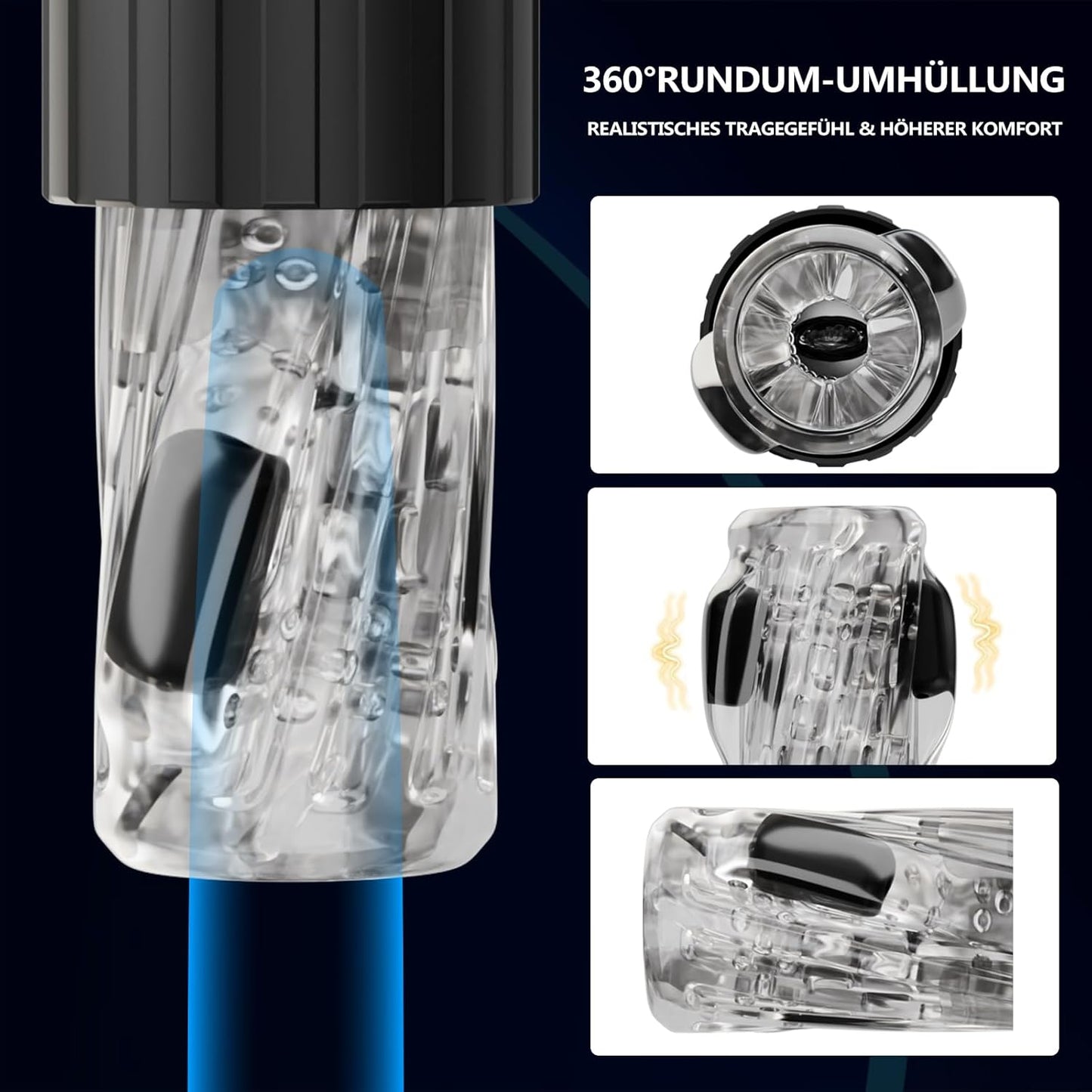 Electric Masturbator Stroker Blowjob Sex Machine with 10 Telescopic & 10 Rotation Modes