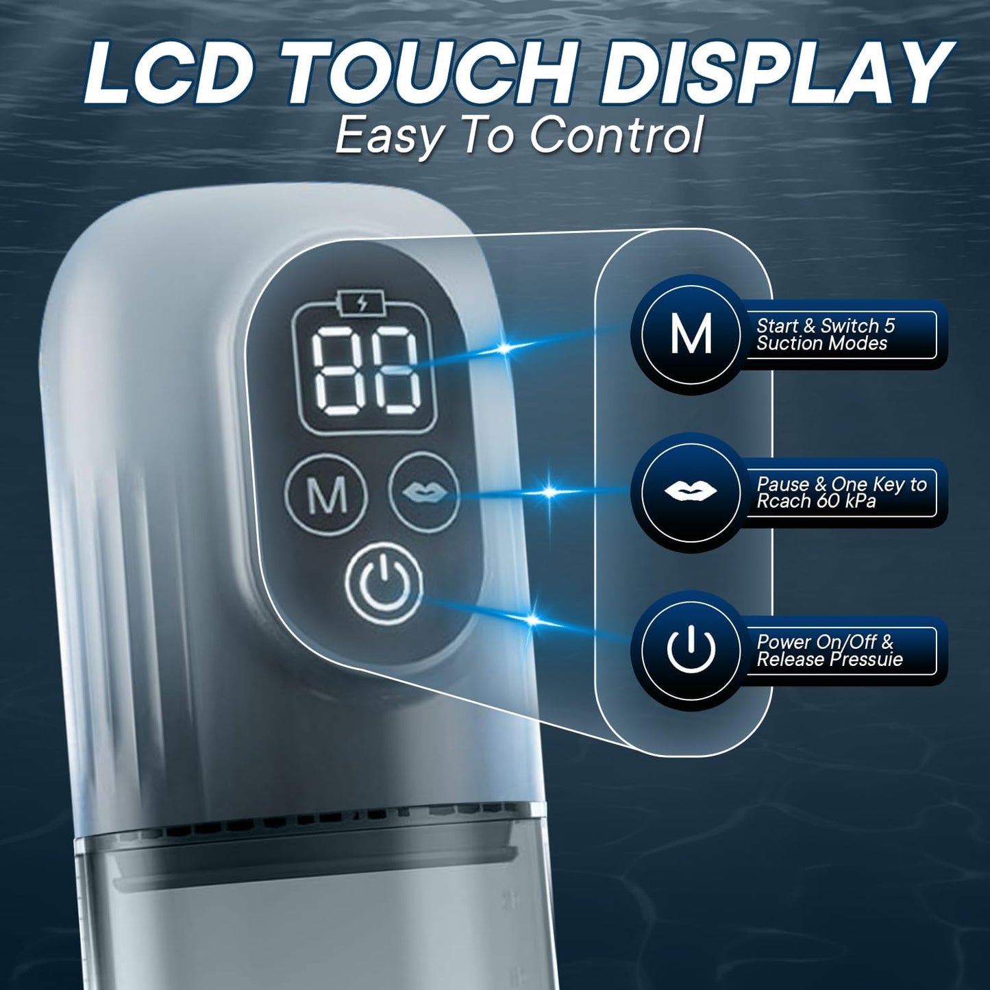 4 IN 1 Electric Penis Pump Enlarger with 4 Training Pressure & 5 Suction Modes